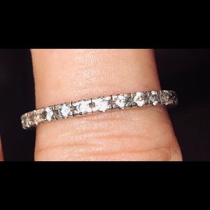 Sterling Silver Plate 925 Pave Ring